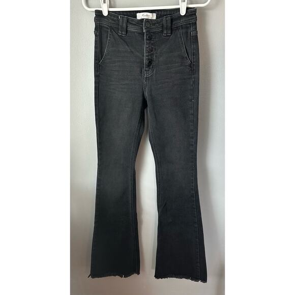 KanCan Ultra High Rise Flare Jeans Size 25 Denim black - Picture 1 of 6